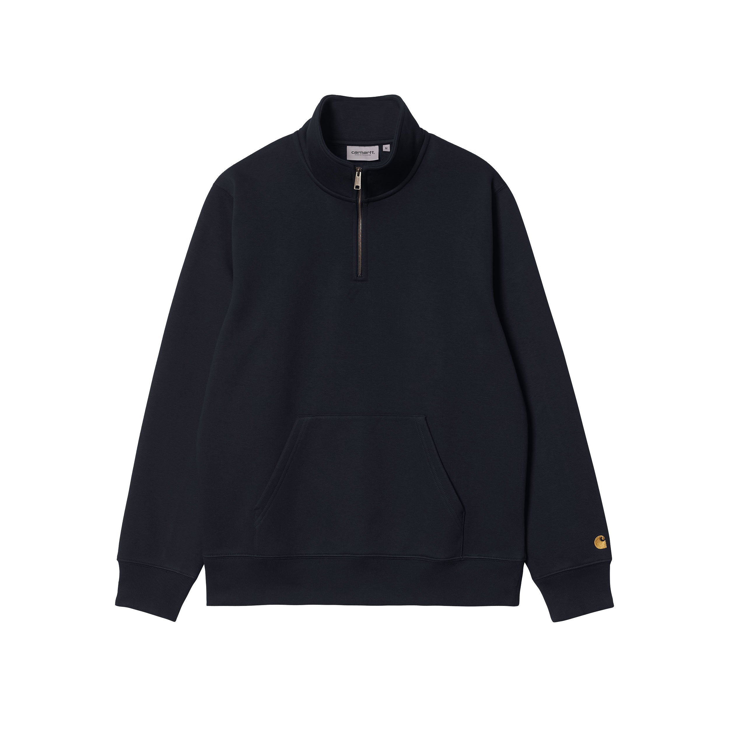 Carhartt WIP Chase Neck Zip Sweatshirt (black/gold) - Blue Mountain Store