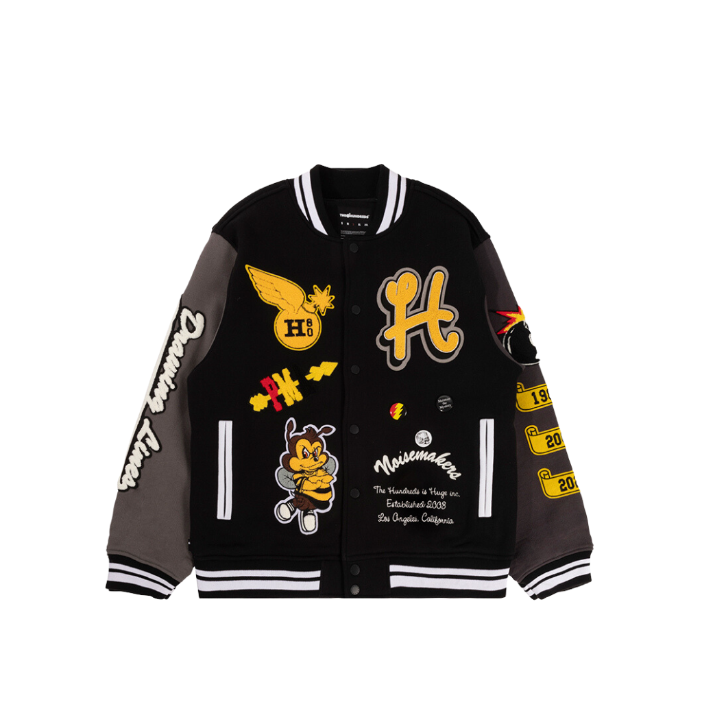 The Hundreds Replay Letterman Jacket (black) - Blue Mountain Store