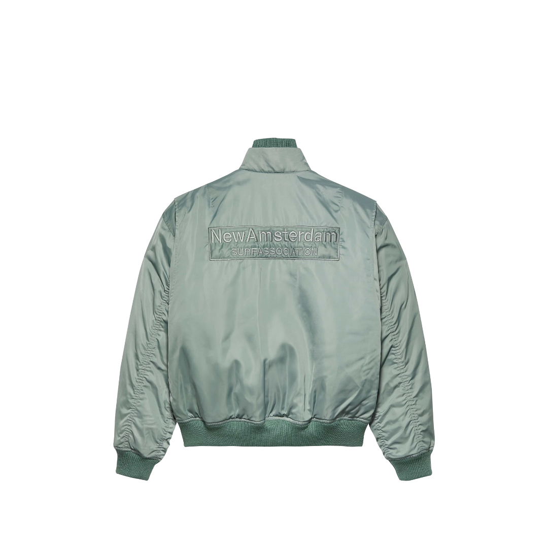 New Amsterdam Bomber Jacket (shiny aqua) - Blue Mountain Store