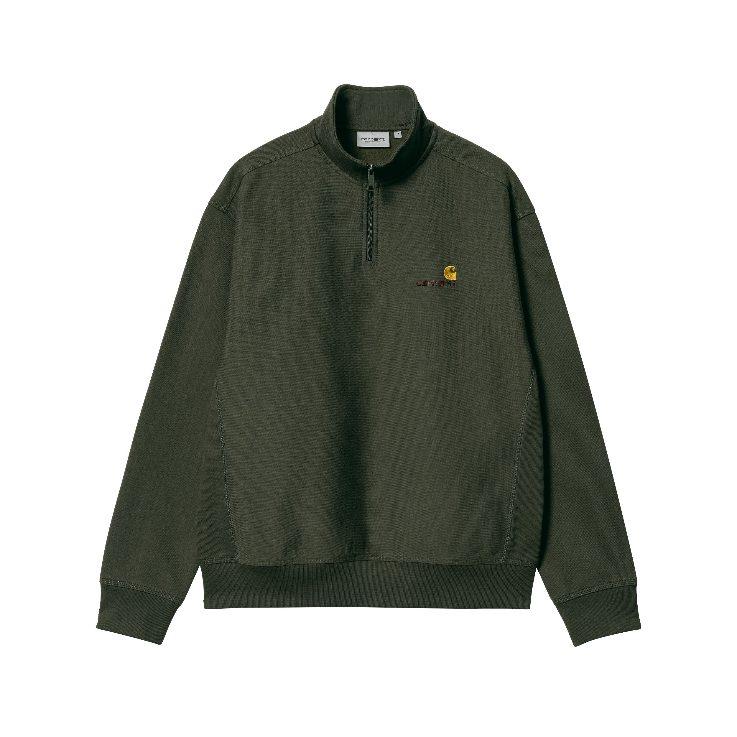 Carhartt WIP Half Zip American Script Sweat (plant) - Blue Mountain Store