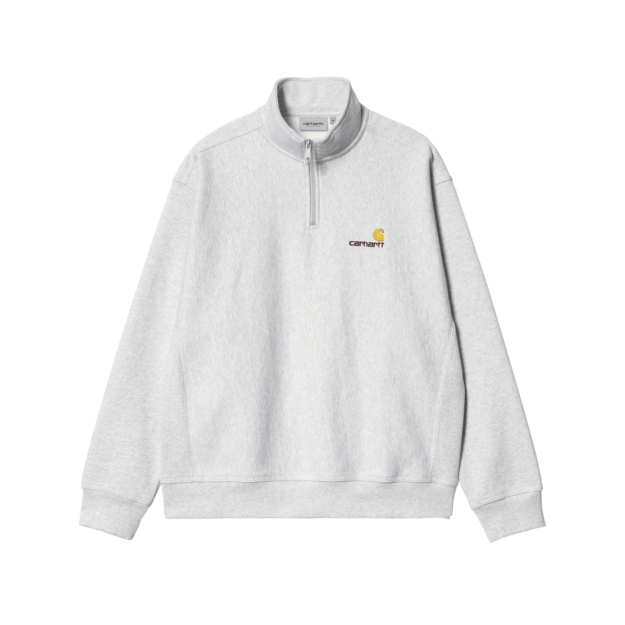 Carhartt WIP Half Zip American Script Sweat (ash heather) - Blue Mountain Store