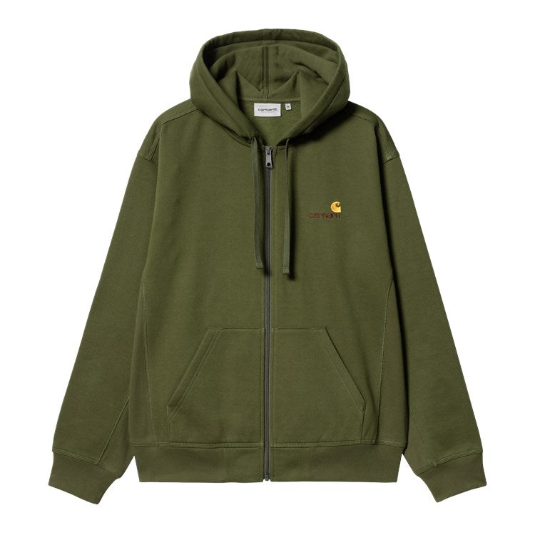 Carhartt WIP Hooded American Script Sweat (tarragon) - Blue Mountain Store