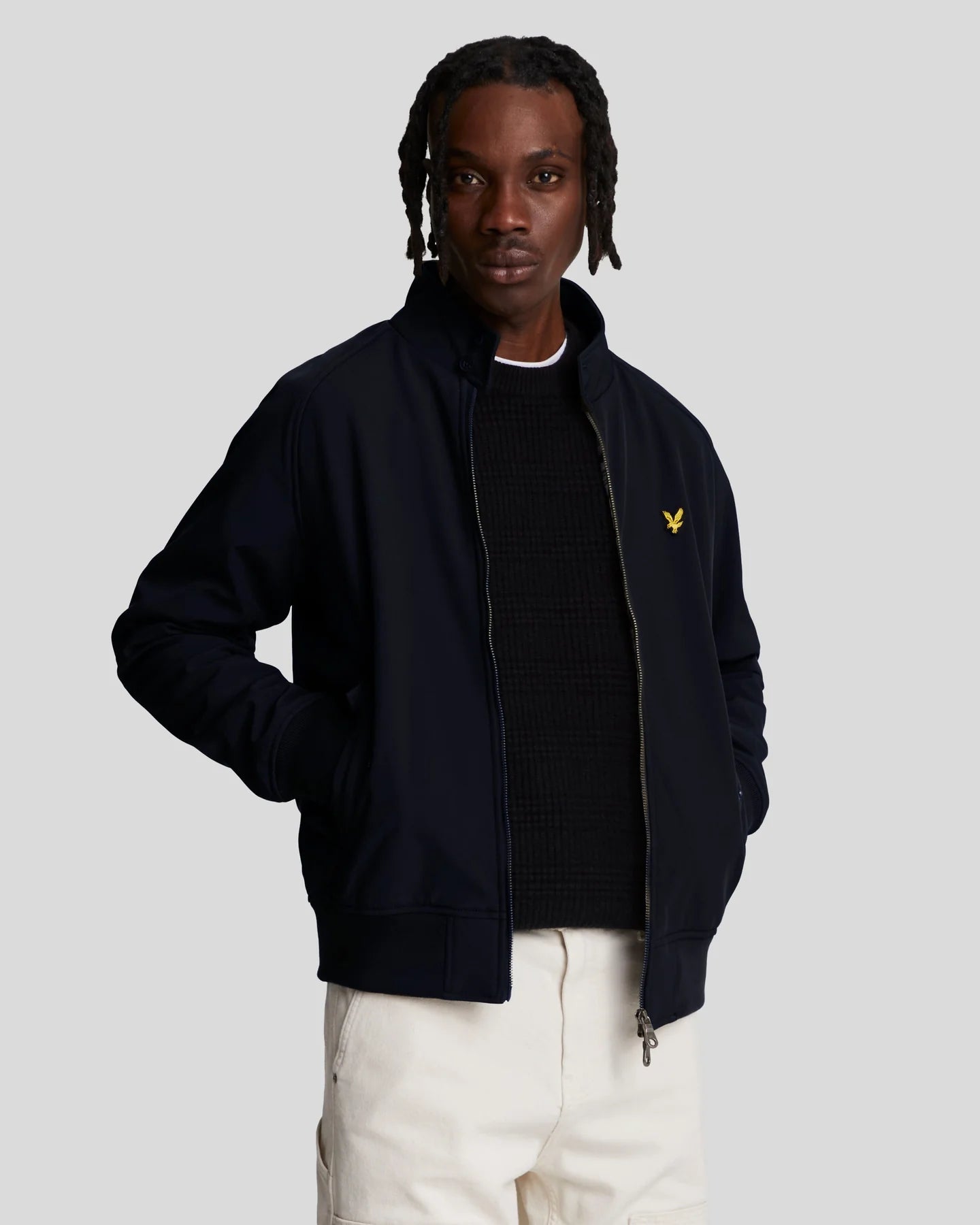 Lyle & Scott Softshell Harrington Jacket (dark navy) - Blue Mountain Store
