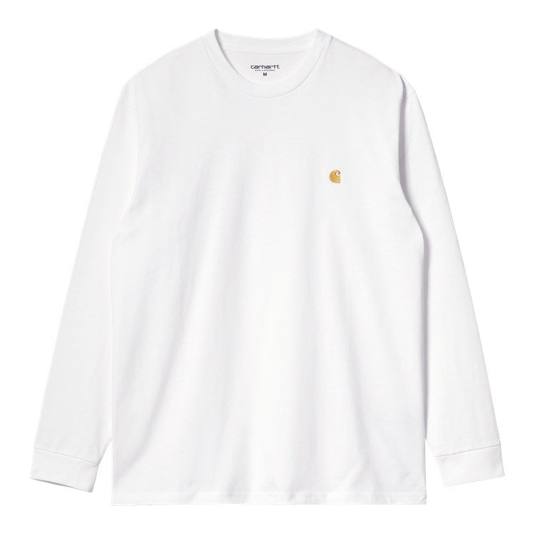 Carhartt WIP L/S  Chase T-Shirt (white/gold) - Blue Mountain Store