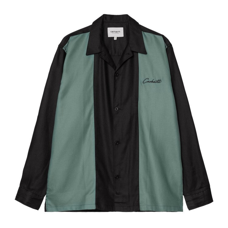 Carhartt WIP L/S Delaney Shirt (Black / Silver Pine) - Blue Mountain Store