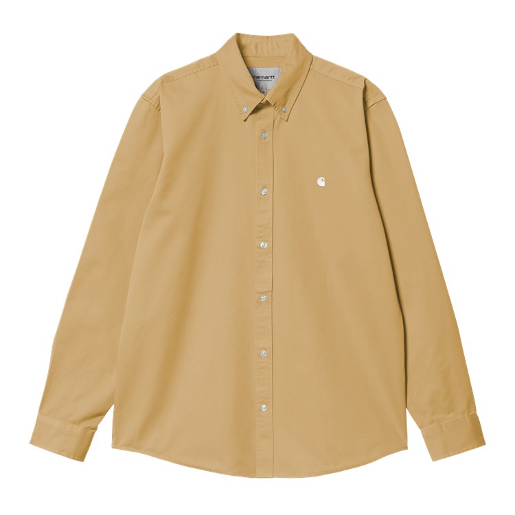 Carhartt WIP L/S Madison Shirt (bourbon/white) - Blue Mountain Store