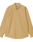 Carhartt WIP L/S Madison Shirt (bourbon/white) - Blue Mountain Store