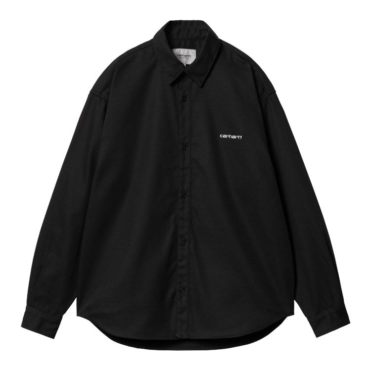 Carhartt WIP L/S Module Script Shirt (Black / White rigid) - Blue Mountain Store