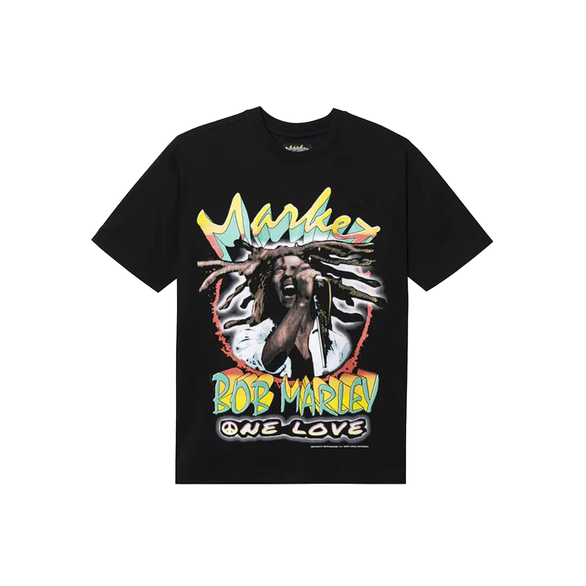 Market X Bob Marley One Love T-Shirt (vintage wash black) - Blue Mountain Store