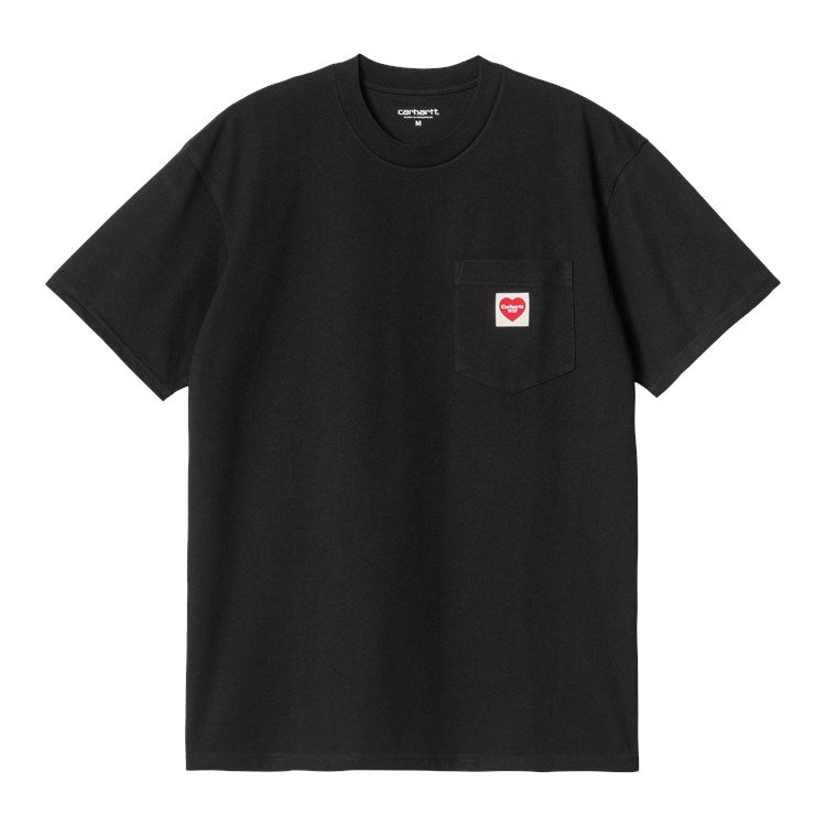 Carhartt WIP S/S Pocket Heart T-Shirt (black/red) - Blue Mountain Store