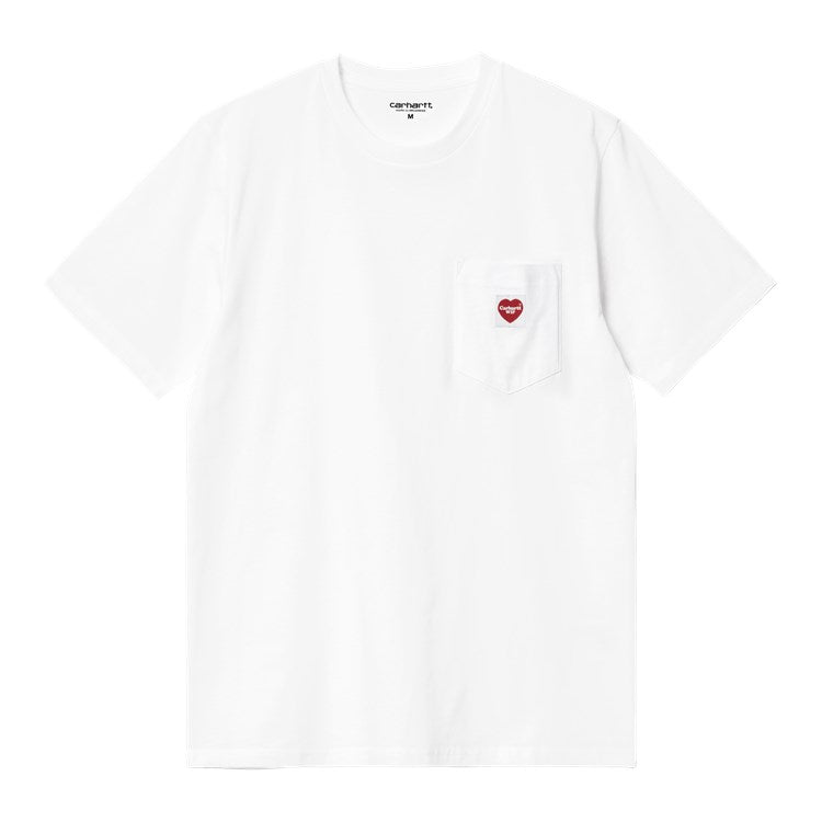 Carhartt WIP S/S Pocket Heart T-Shirt (white/red) - Blue Mountain Store