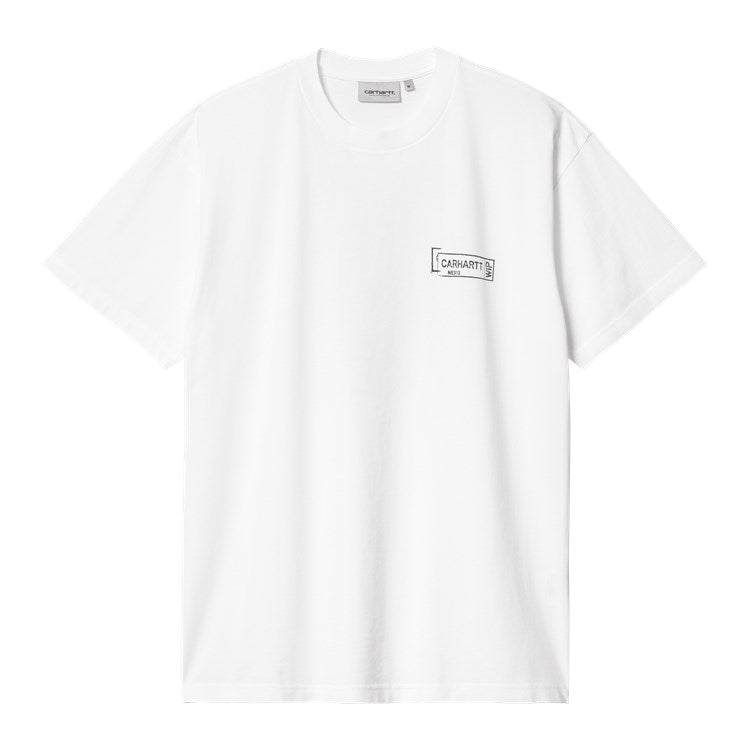 Carhartt WIP S/S Stamp T-Shirt (white/black stone washed) - Blue Mountain Store
