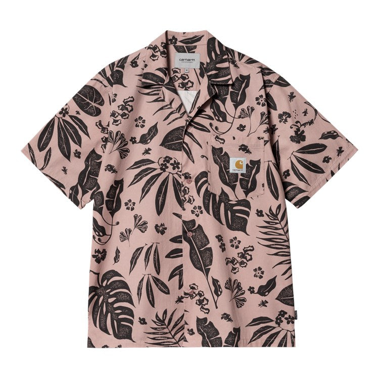 Carhartt WIP S/S Woodblock Shirt  (glassy pink) - Blue Mountain Store