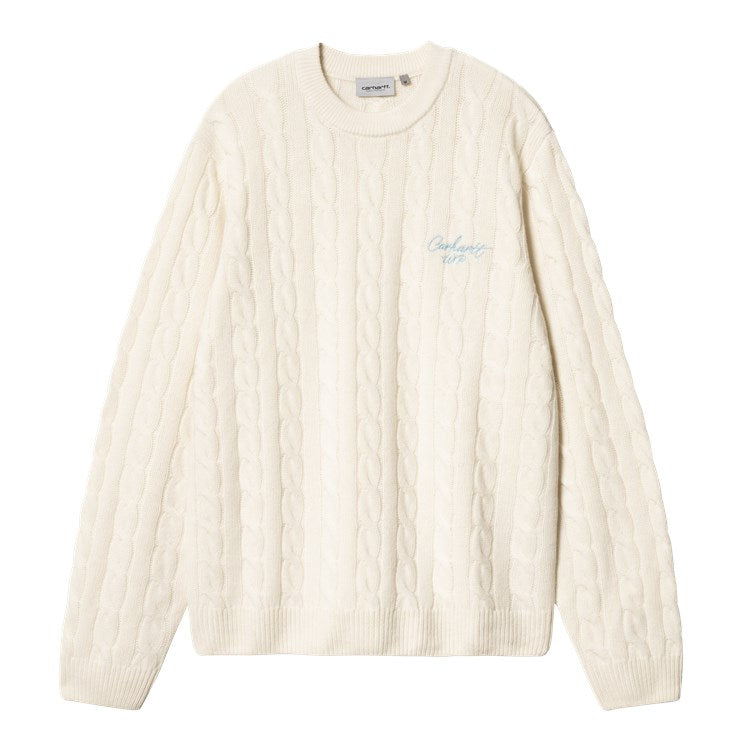 Carhartt WIP Signature Sweater  (Natural / Dusty Ice) - Blue Mountain Store