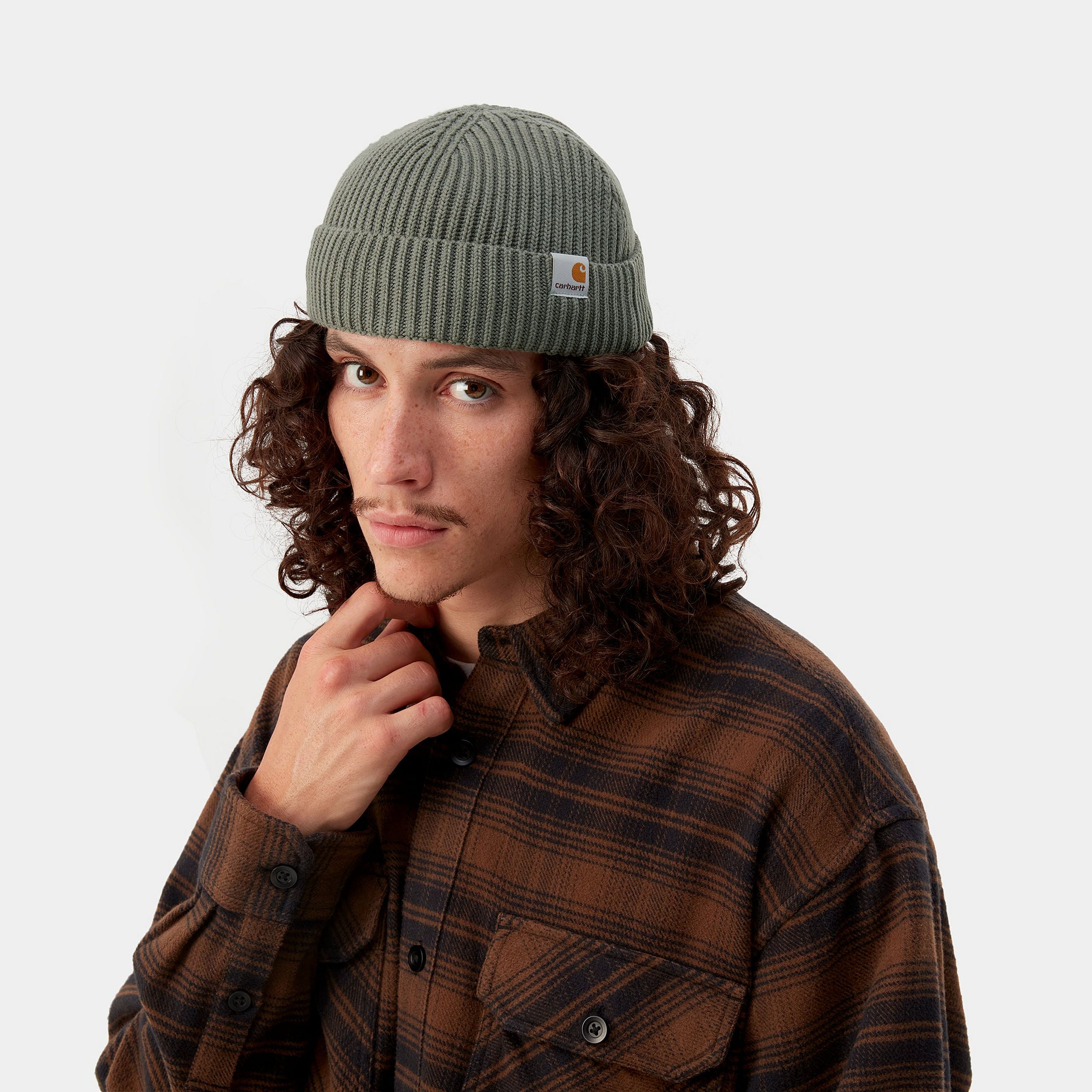 Carhartt WIP Banks Beanie (smoke green) - Blue Mountain Store