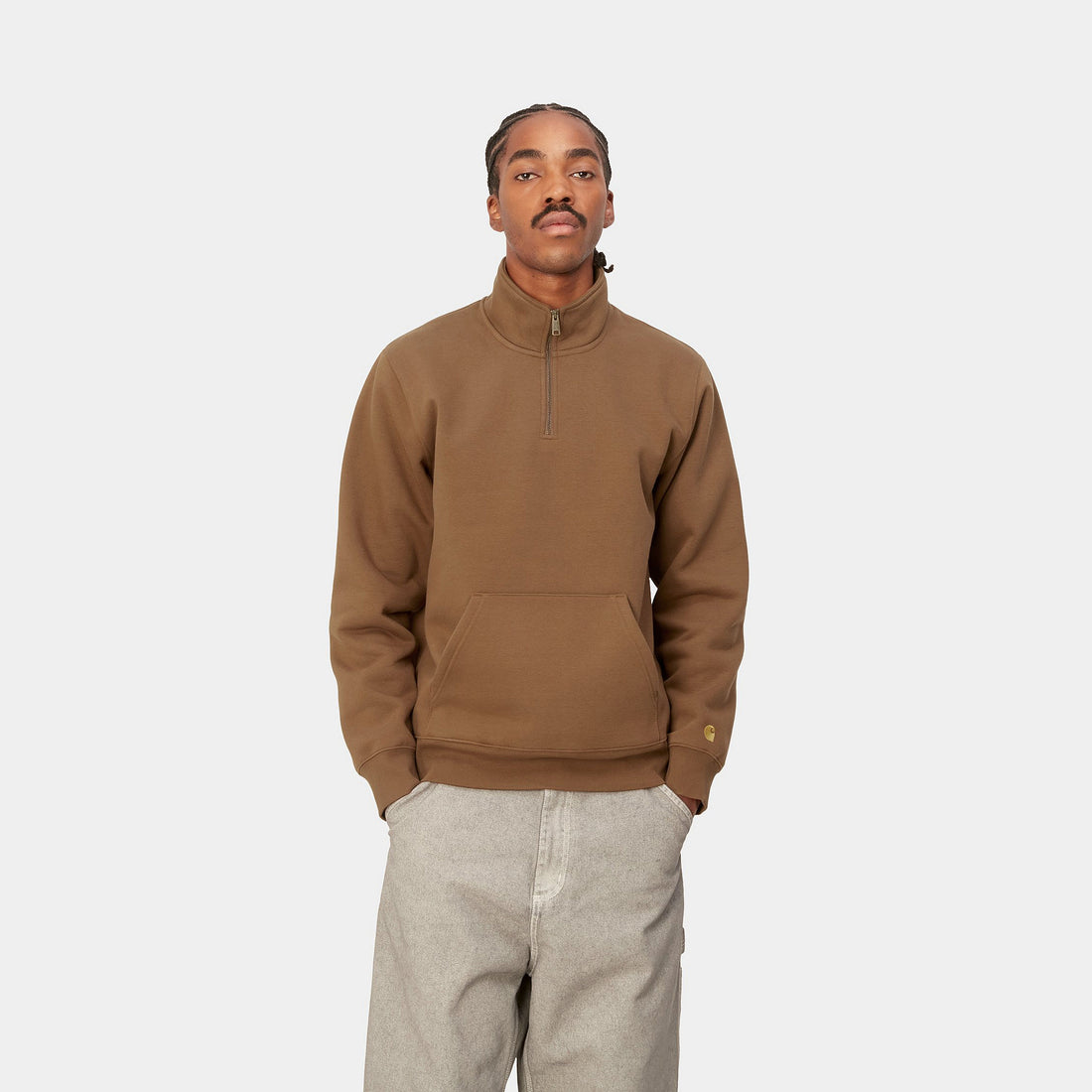 Carhartt WIP Chase Neck Zip Sweatshirt (tamarind/gold) - Blue Mountain Store