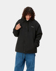 Carhartt WIP Hooded Coach Jacket (black/white) - Blue Mountain Store