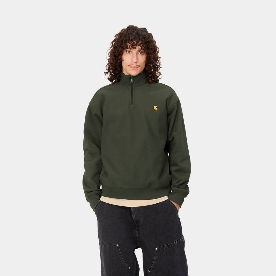 Carhartt WIP Half Zip American Script Sweat (plant) - Blue Mountain Store