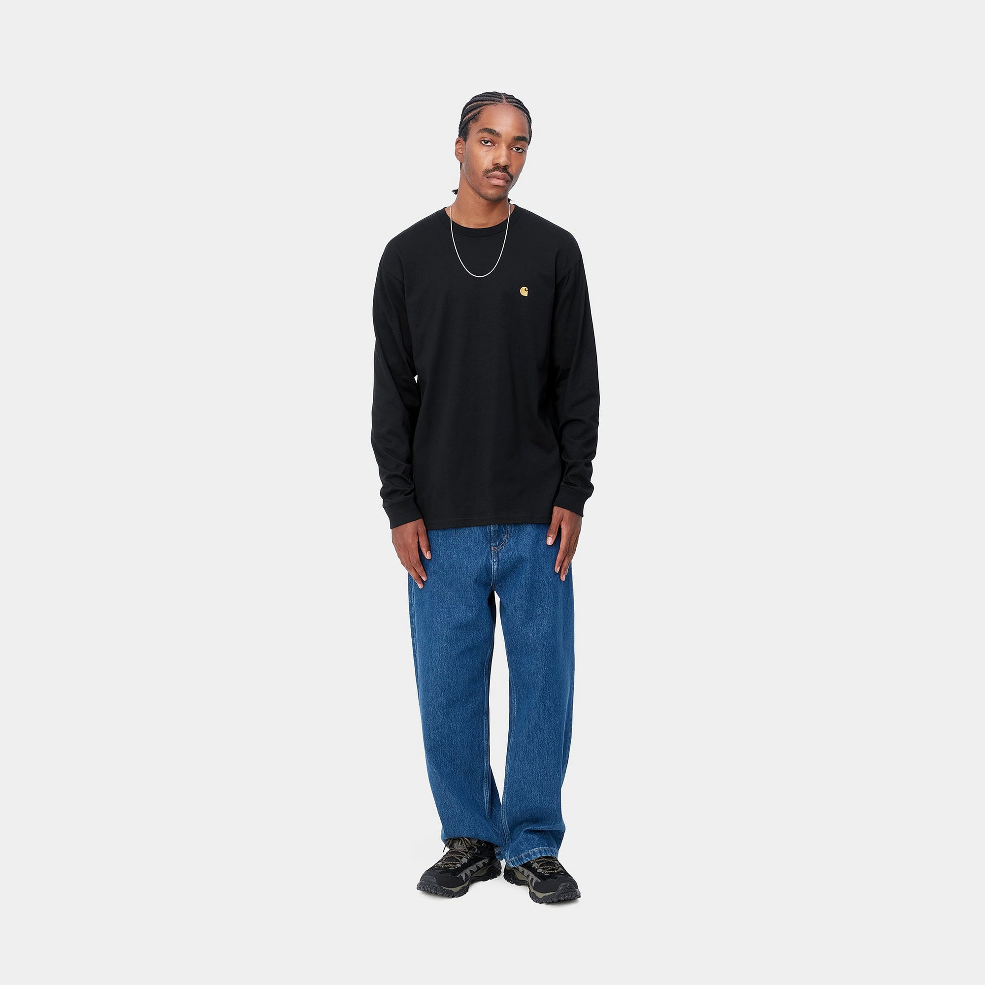 Carhartt WIP L/S  Chase T-Shirt (black/gold) - Blue Mountain Store
