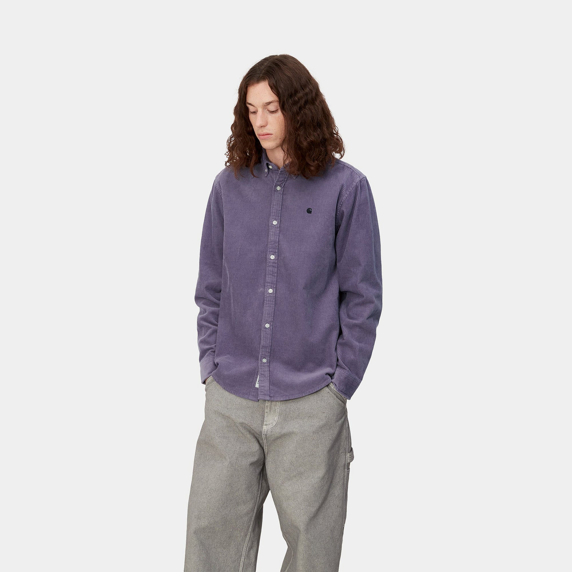 Carhartt WIP L/S Madison Cord Shirt (glassy purple/black) - Blue Mountain Store
