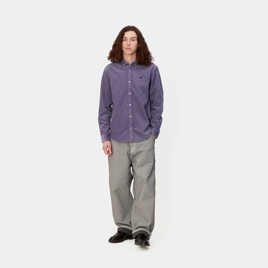 Carhartt WIP L/S Madison Cord Shirt (glassy purple/black) - Blue Mountain Store