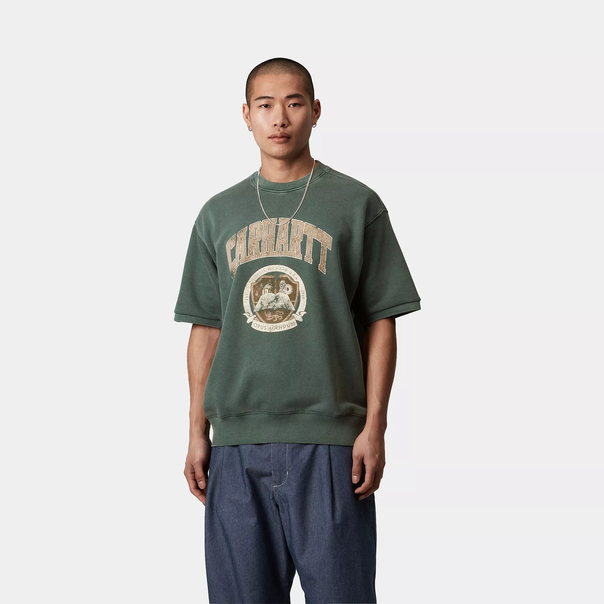 Carhartt WIP Library Sweat (Conifer garment dyed) - Blue Mountain Store