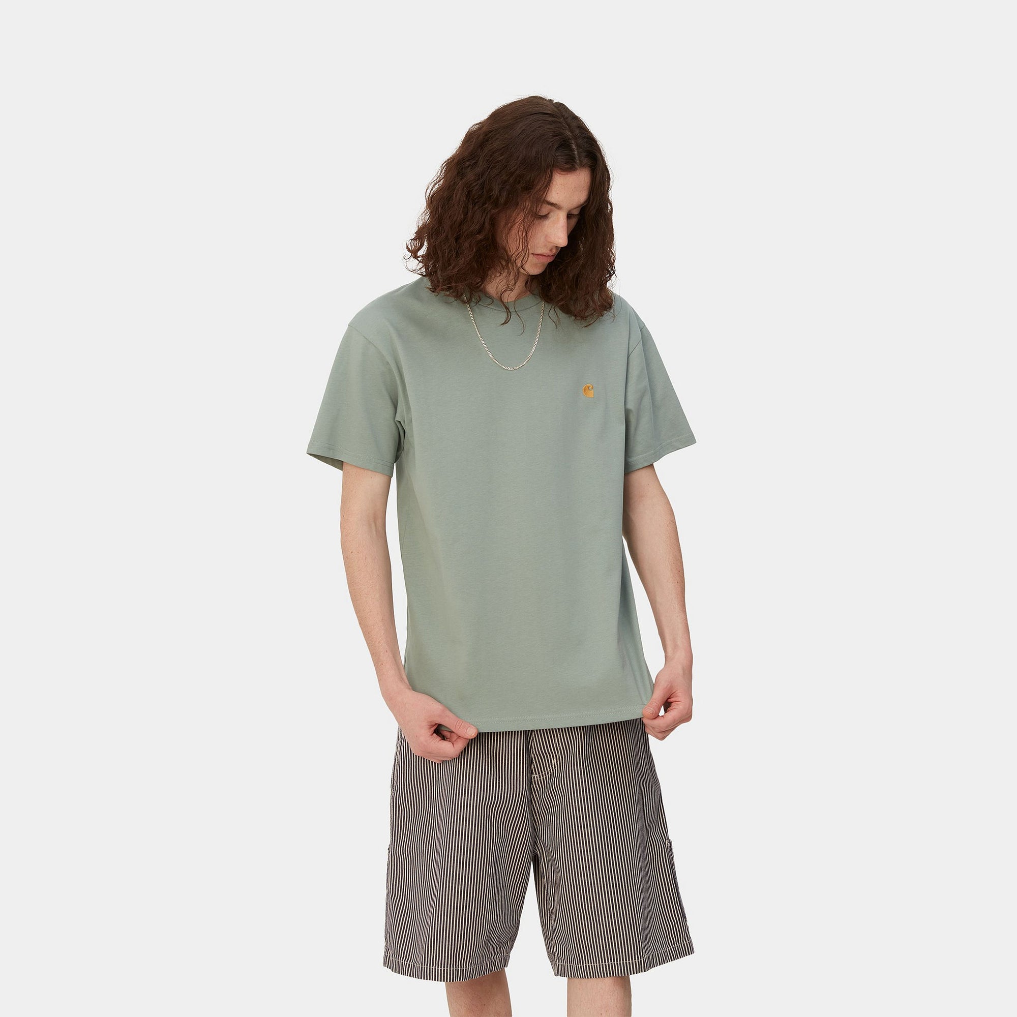 Carhartt WIP S/S Chase T-Shirt (glassy teal/gold) - Blue Mountain Store
