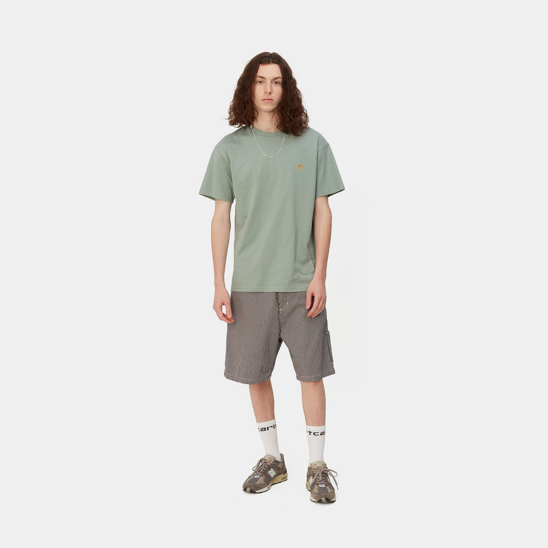 Carhartt WIP S/S Chase T-Shirt (glassy teal/gold) - Blue Mountain Store
