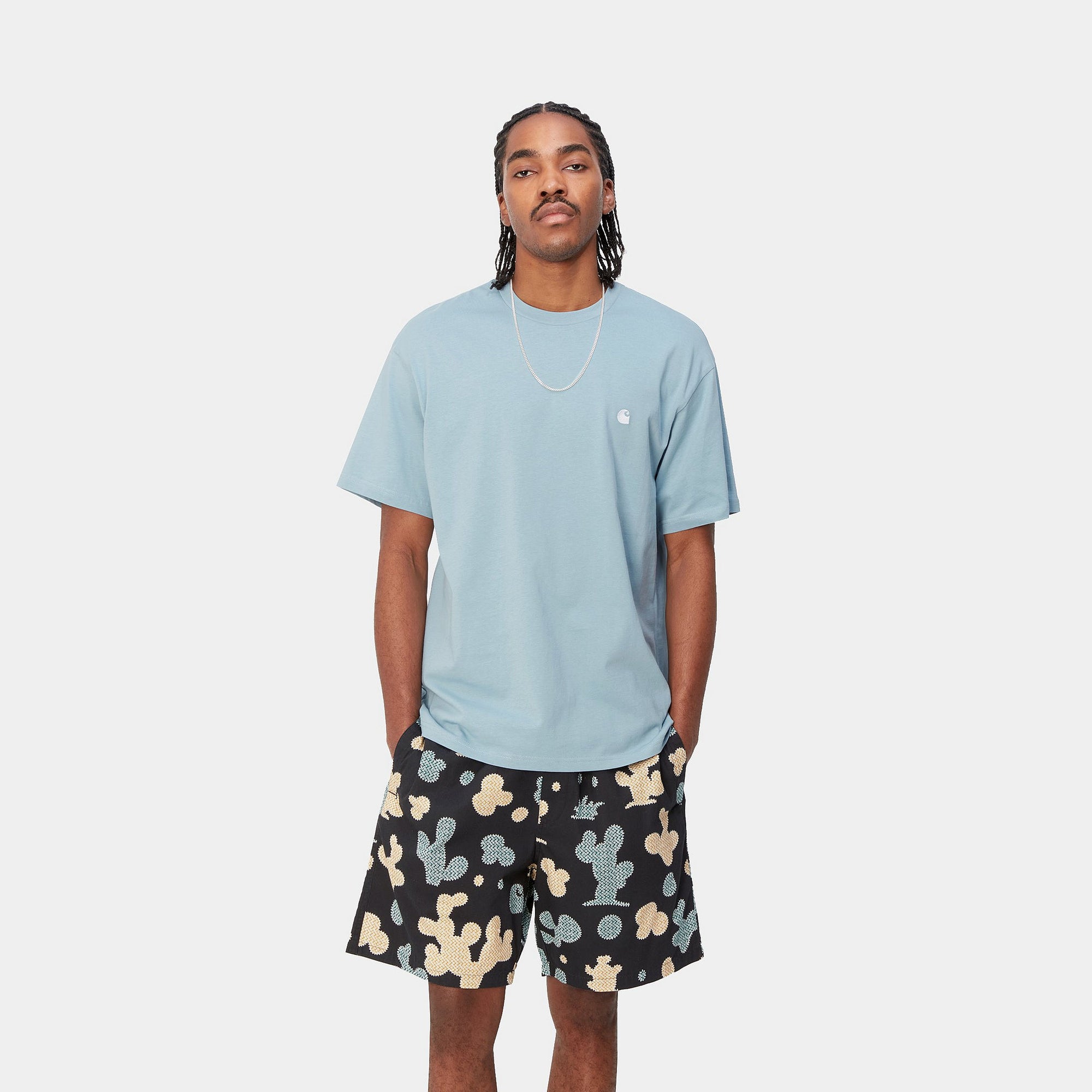 Carhartt WIP S/S Madison T-Shirt (frosted blue/white) - Blue Mountain Store