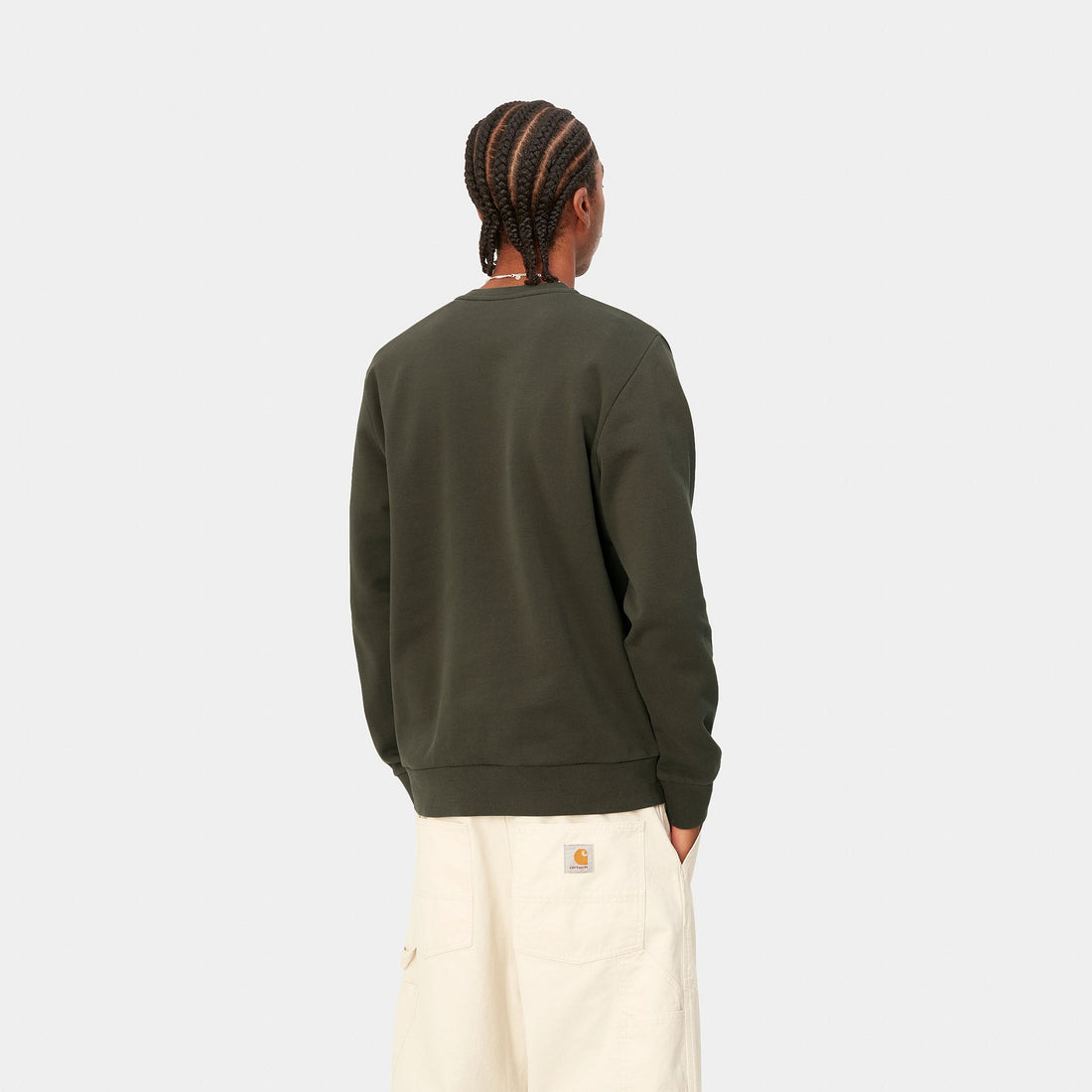 Carhartt WIP Script Embroidery Sweat (cypress/black) - Blue Mountain Store