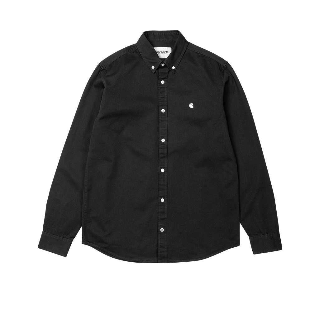 Carhartt WIP L/S Madison Shirt (black/white) - Blue Mountain Store
