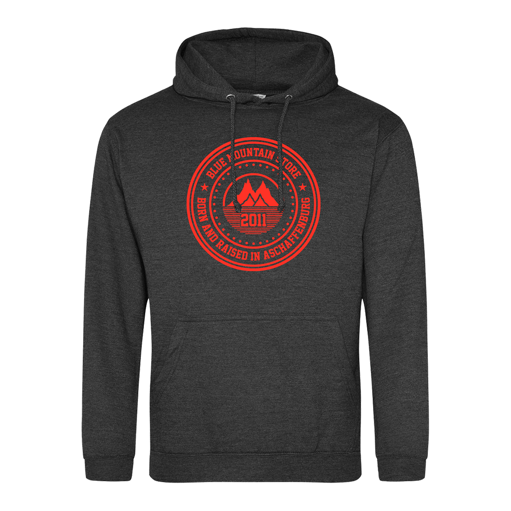BMS &quot;BAR&quot; Hoodie (charcoal/red) - Blue Mountain Store