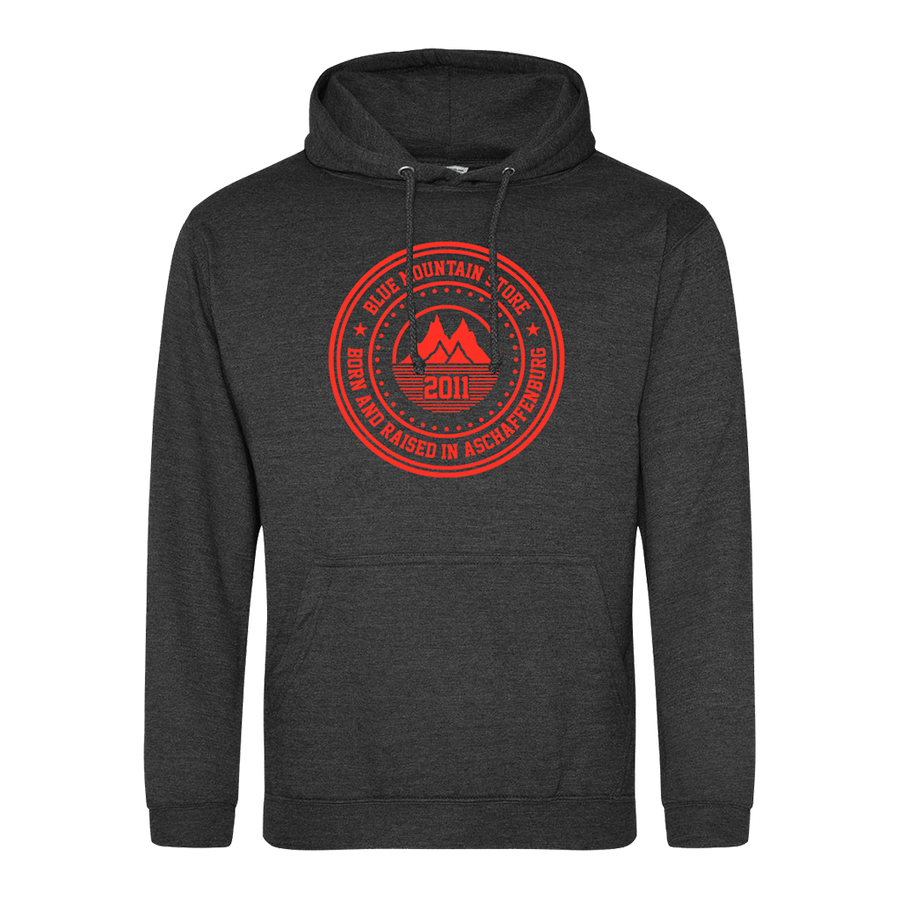 BMS "BAR" Hoodie (charcoal/red) - Blue Mountain Store