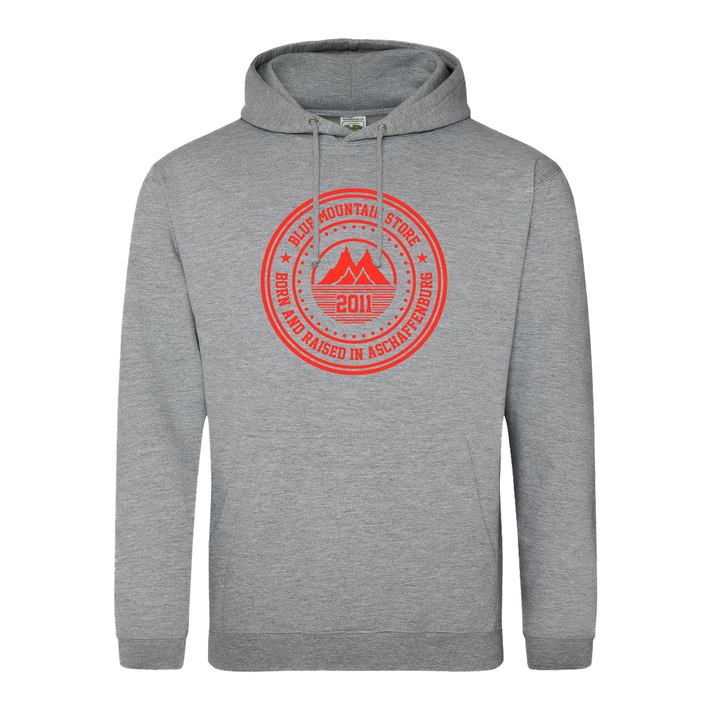 BMS &quot;BAR&quot; Hoodie (grey/red) - Blue Mountain Store