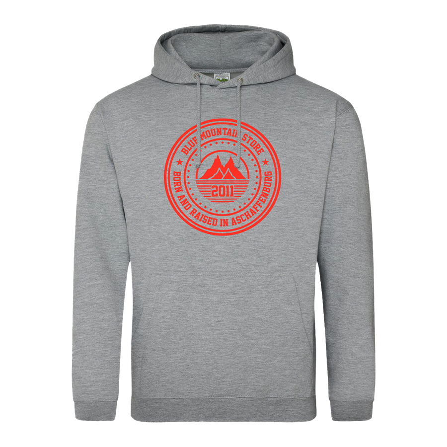 BMS "BAR" Hoodie (grey/red) - Blue Mountain Store