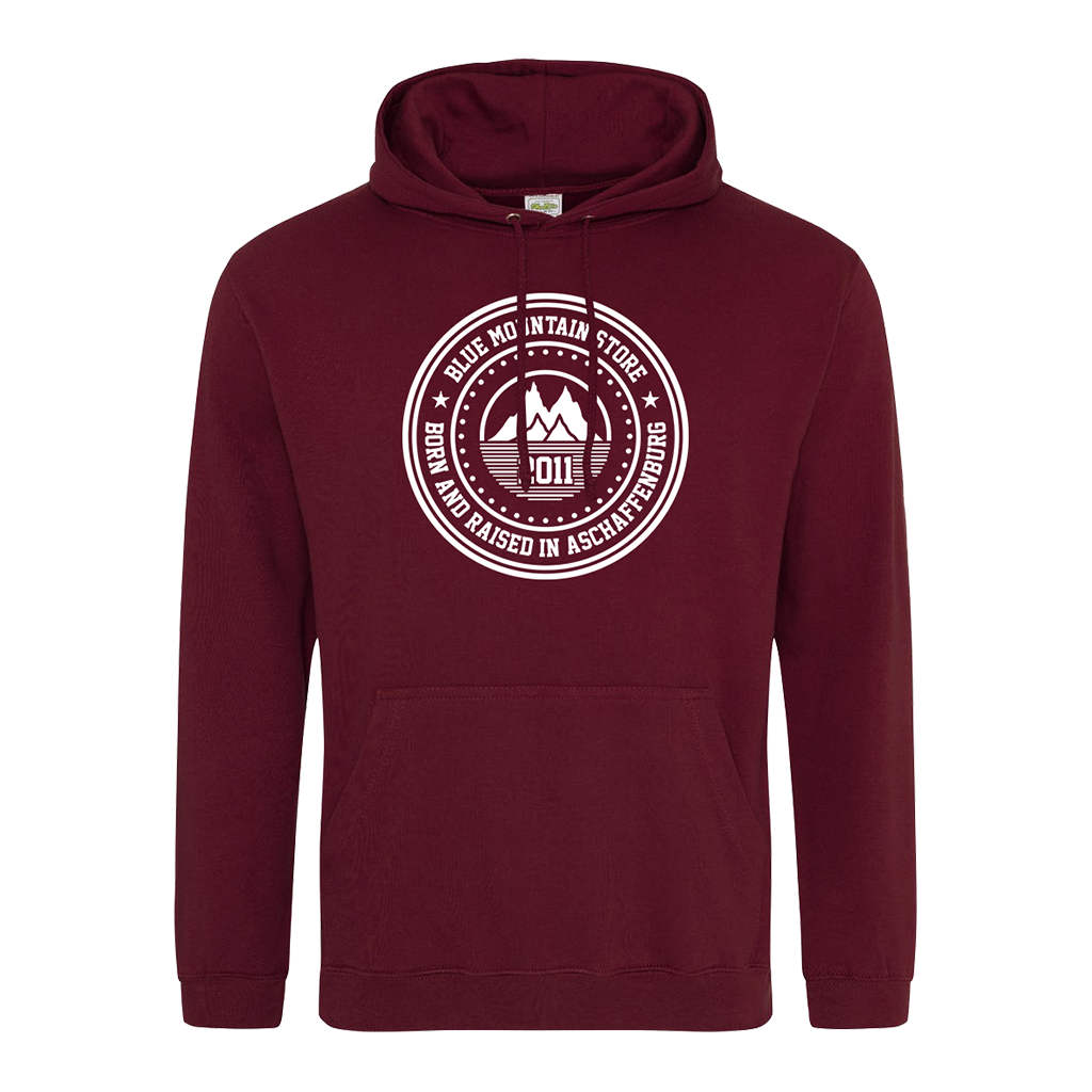 BMS &quot;BAR&quot; Hoodie (burgundy/white) - Blue Mountain Store