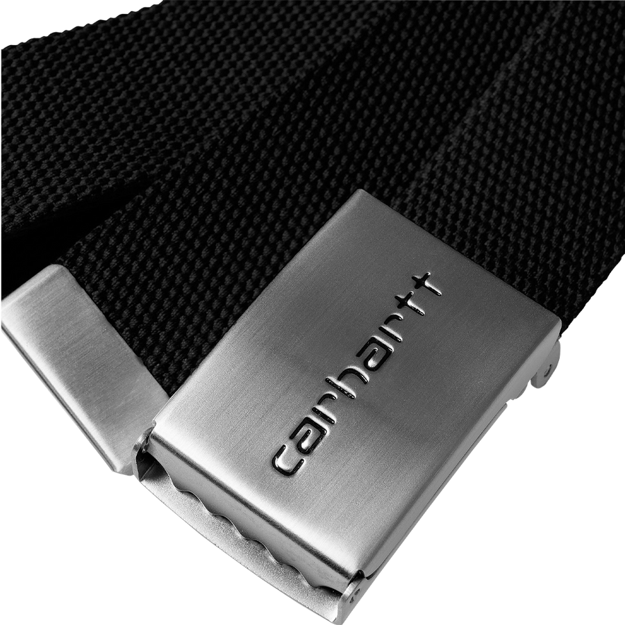 Carhartt WIP Clip Belt Chrome (black) - Blue Mountain Store
