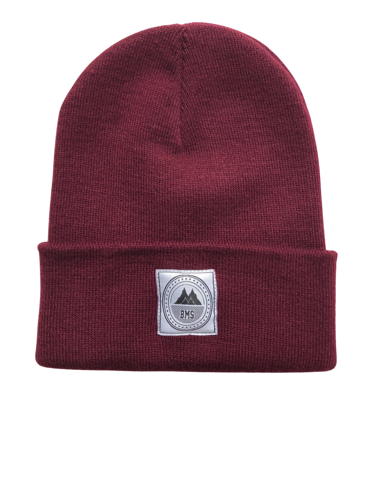 BMS Woven Patch Beanie (burgundy) - Blue Mountain Store