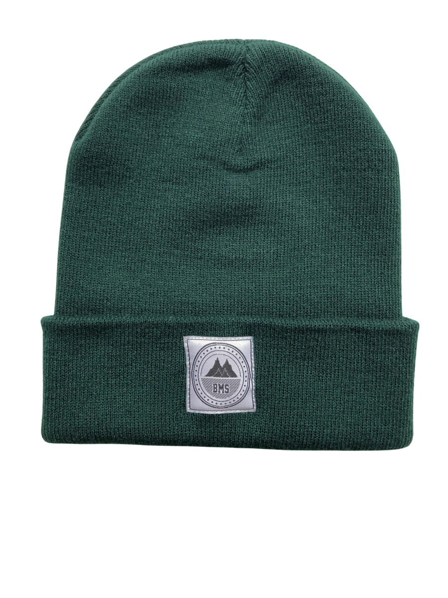 BMS Woven Patch Beanie (bottle green) - Blue Mountain Store