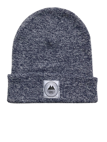 BMS Woven Patch Beanie (heather grey) - Blue Mountain Store