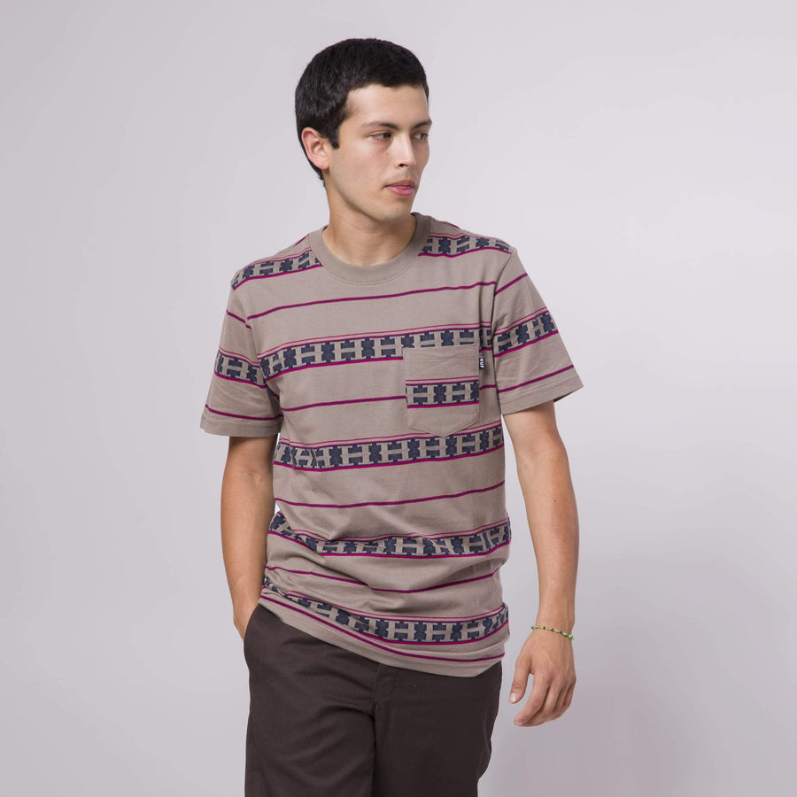 HUF Palisades Stripe T-Shirt (walnut) - Blue Mountain Store