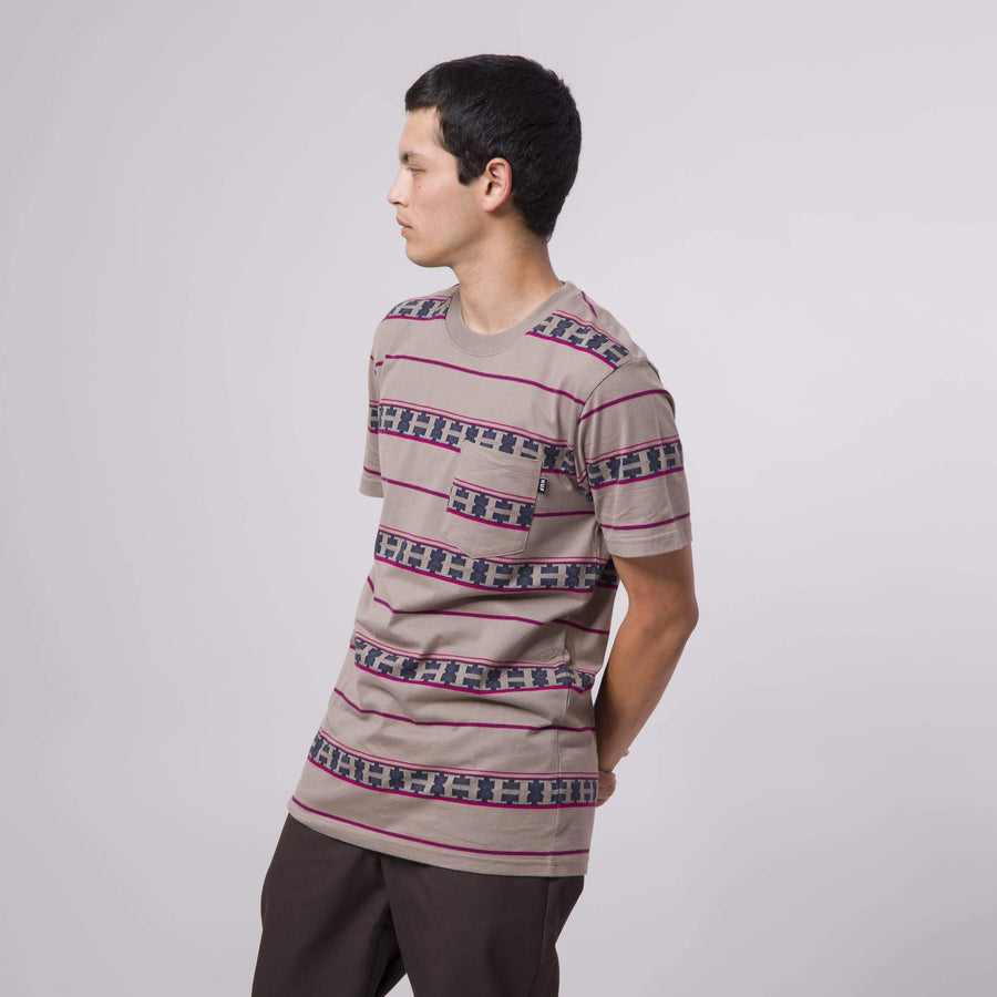 HUF Palisades Stripe T-Shirt (walnut) - Blue Mountain Store