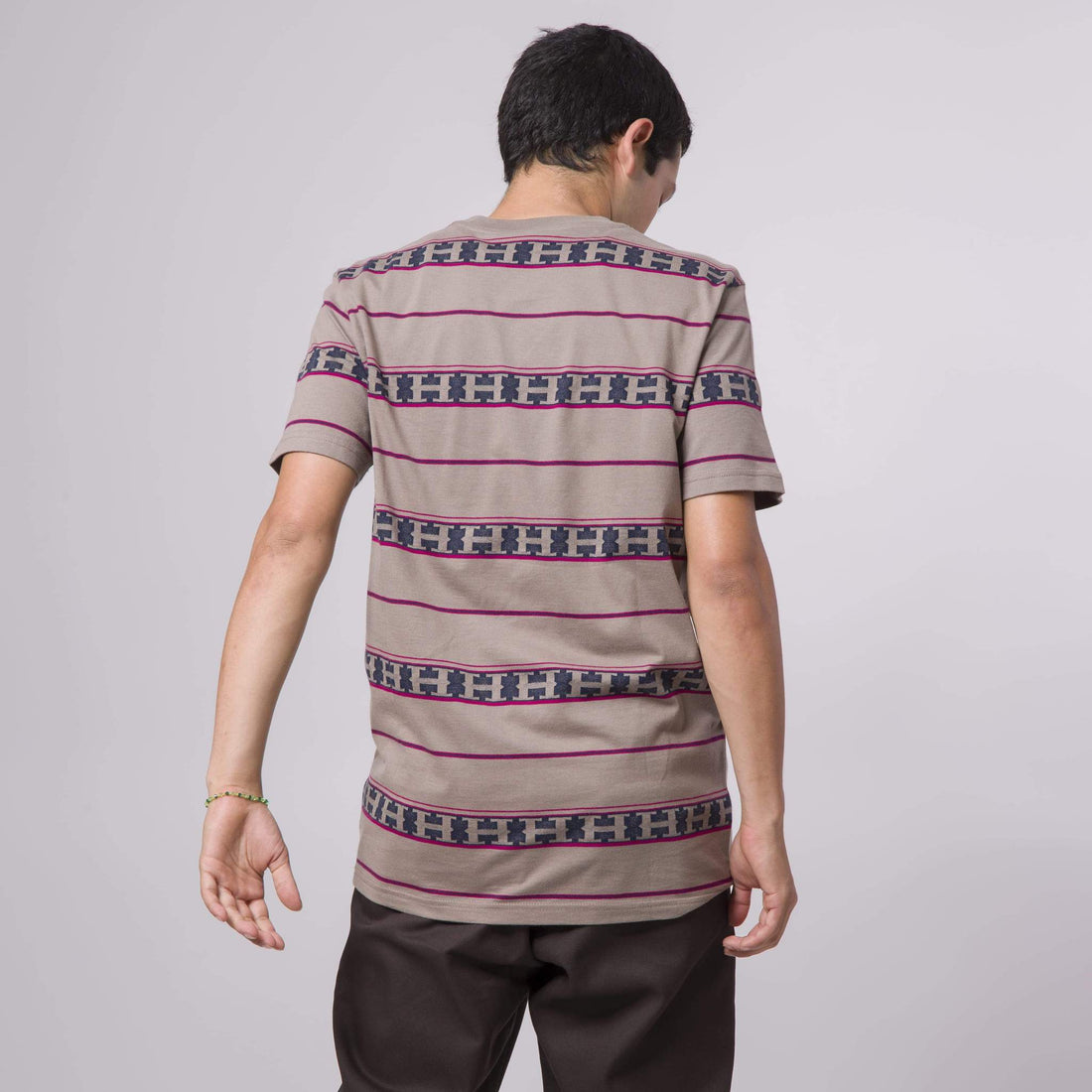HUF Palisades Stripe T-Shirt (walnut) - Blue Mountain Store