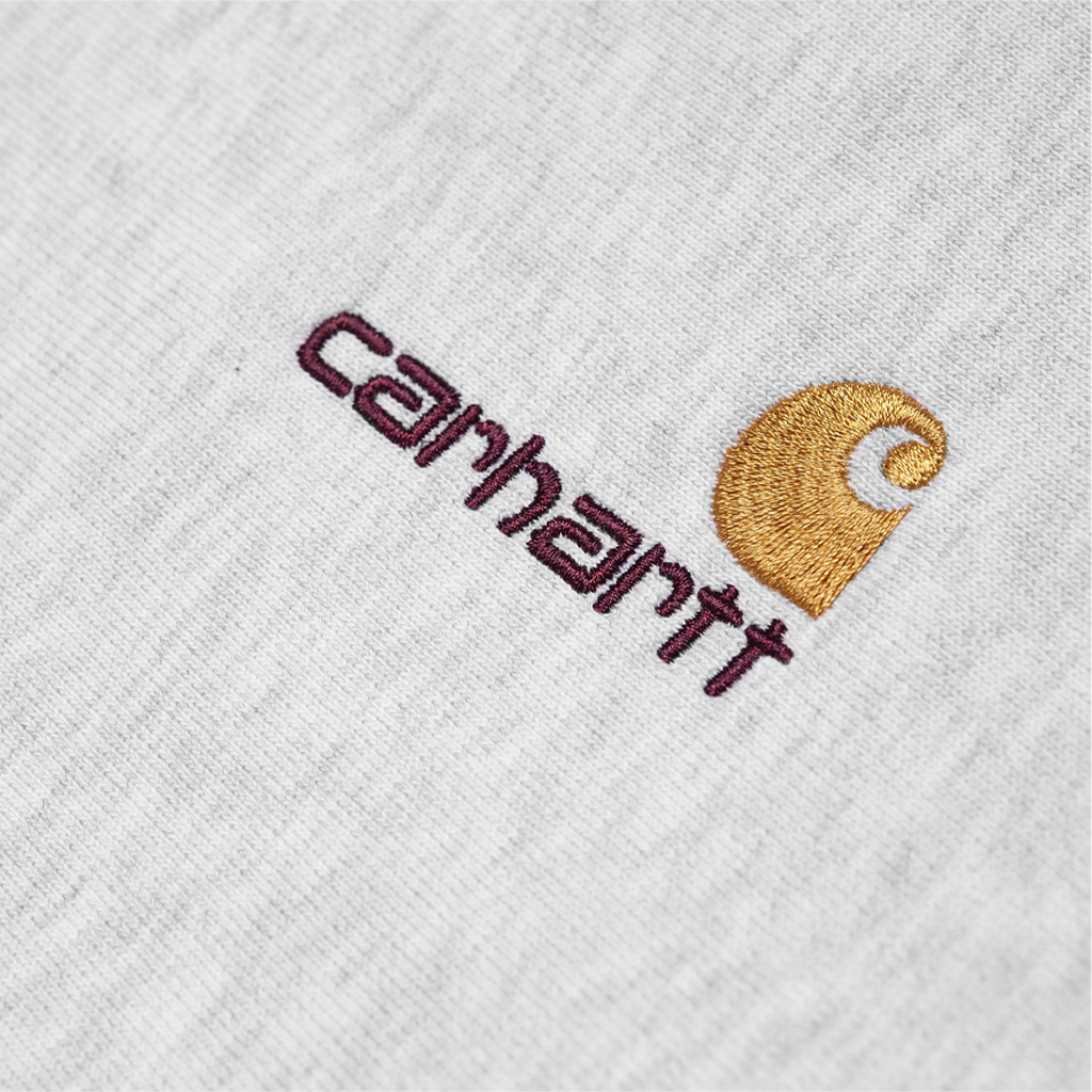 Carhartt WIP Half Zip American Script Sweat (ash heather) - Blue Mountain Store
