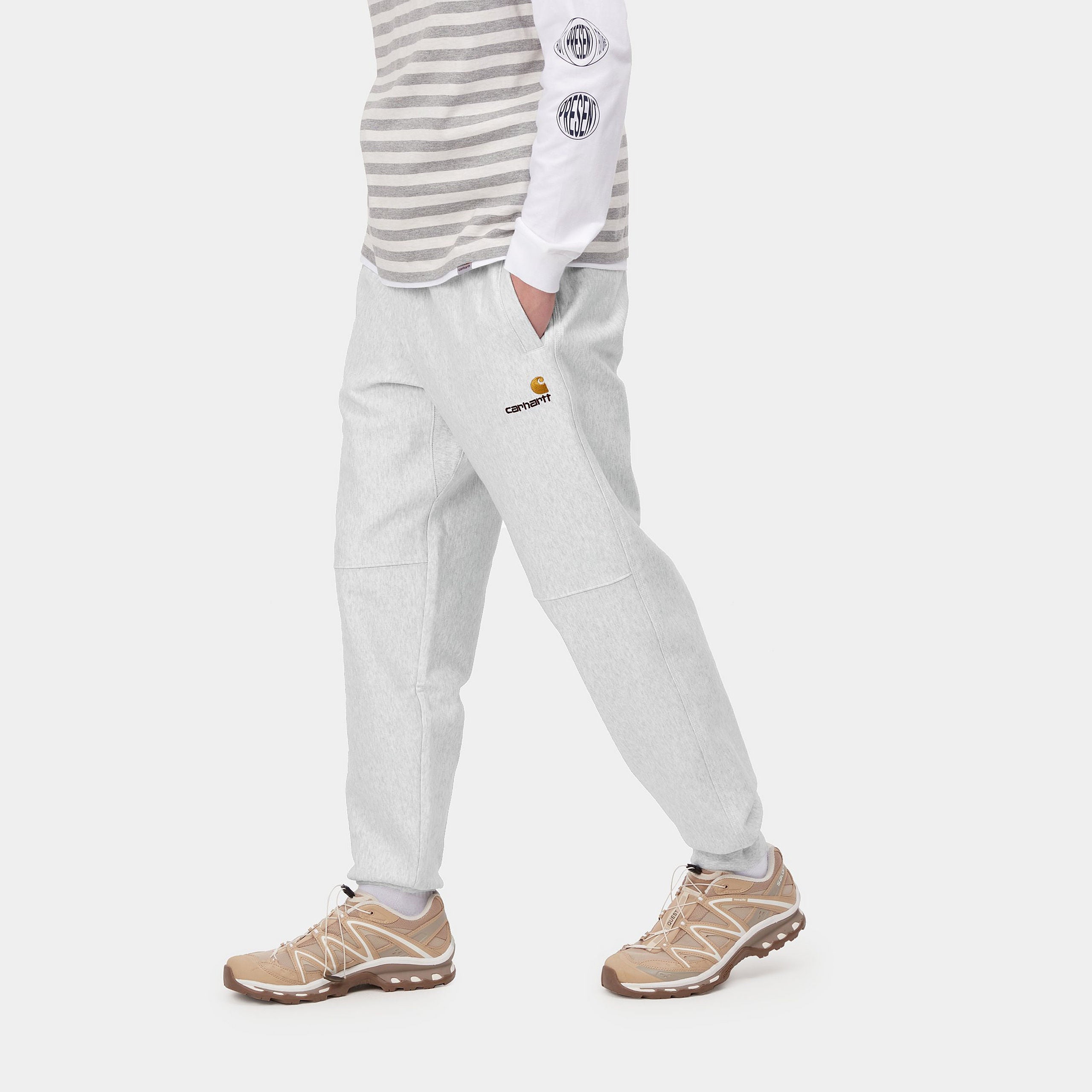 Carhartt WIP American Script Jogging Pant (ash heather) - Blue Mountain Store