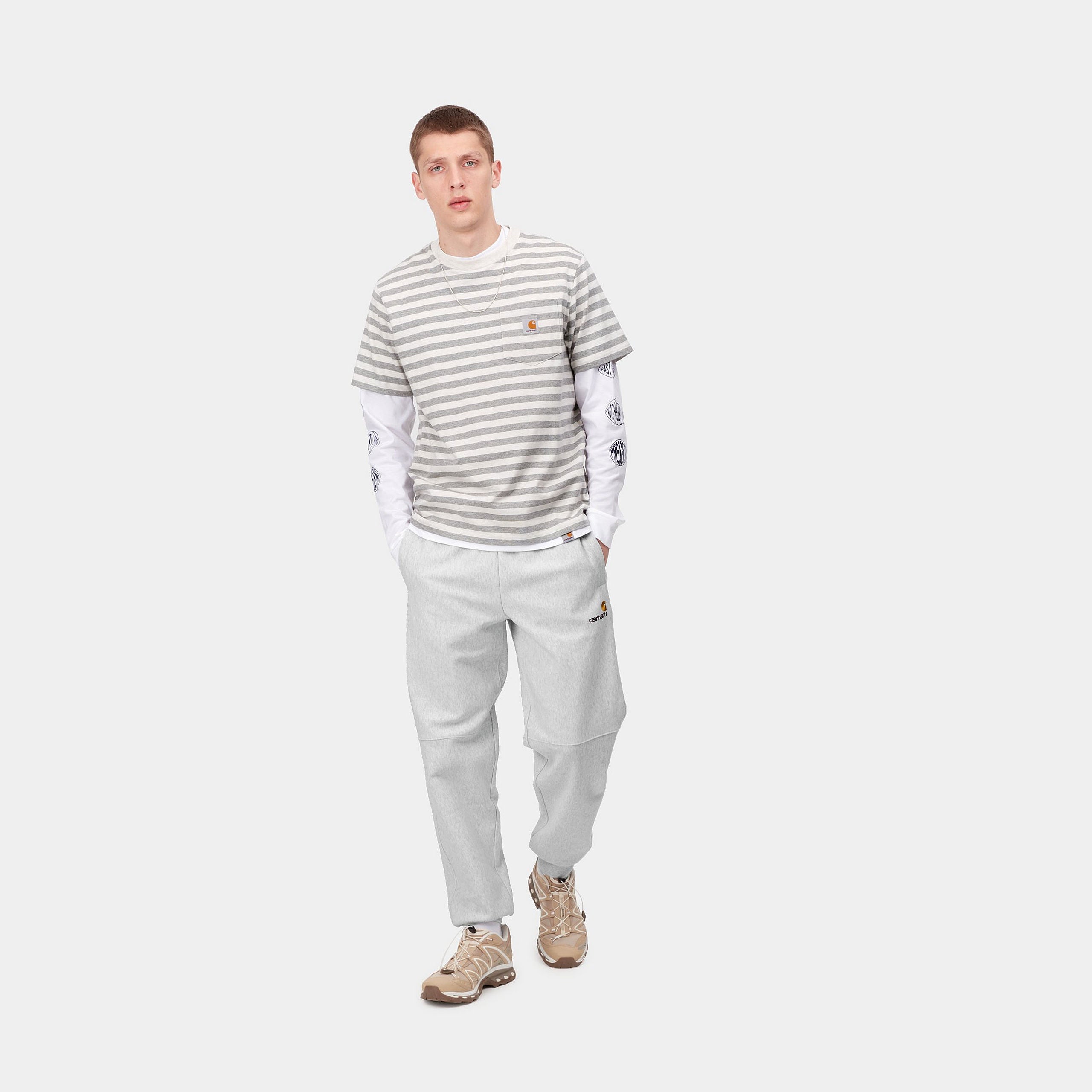 Carhartt WIP American Script Jogging Pant (ash heather) - Blue Mountain Store