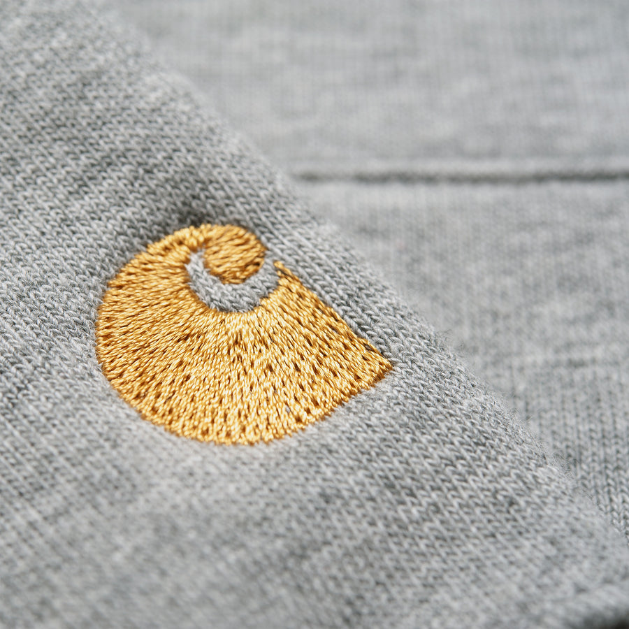 Carhartt Neck Zip Sweatshirt (grey heather/gold) - Blue Mountain Store