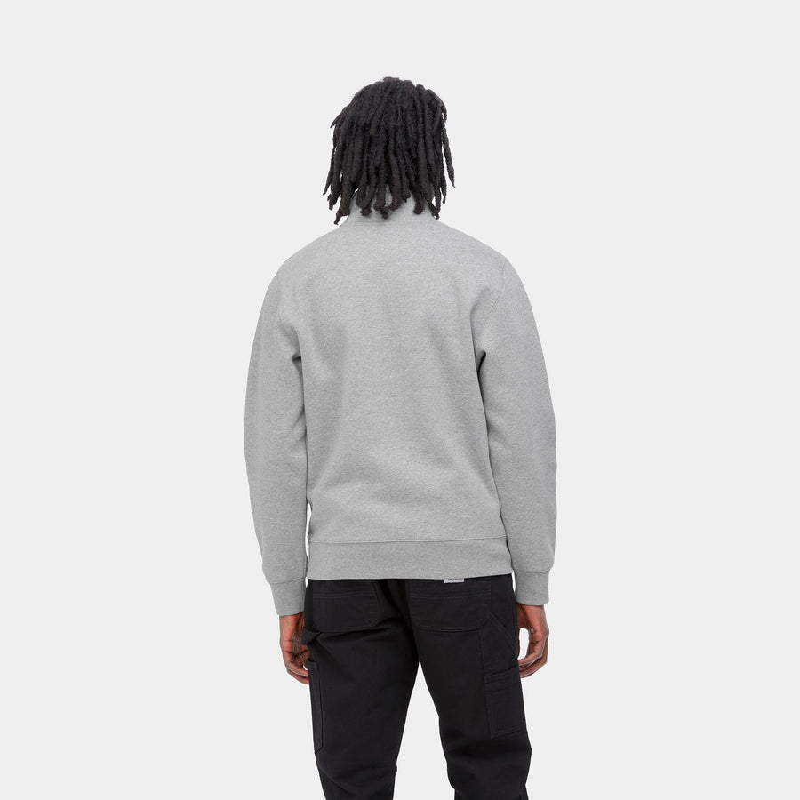 Carhartt Neck Zip Sweatshirt (grey heather/gold) - Blue Mountain Store
