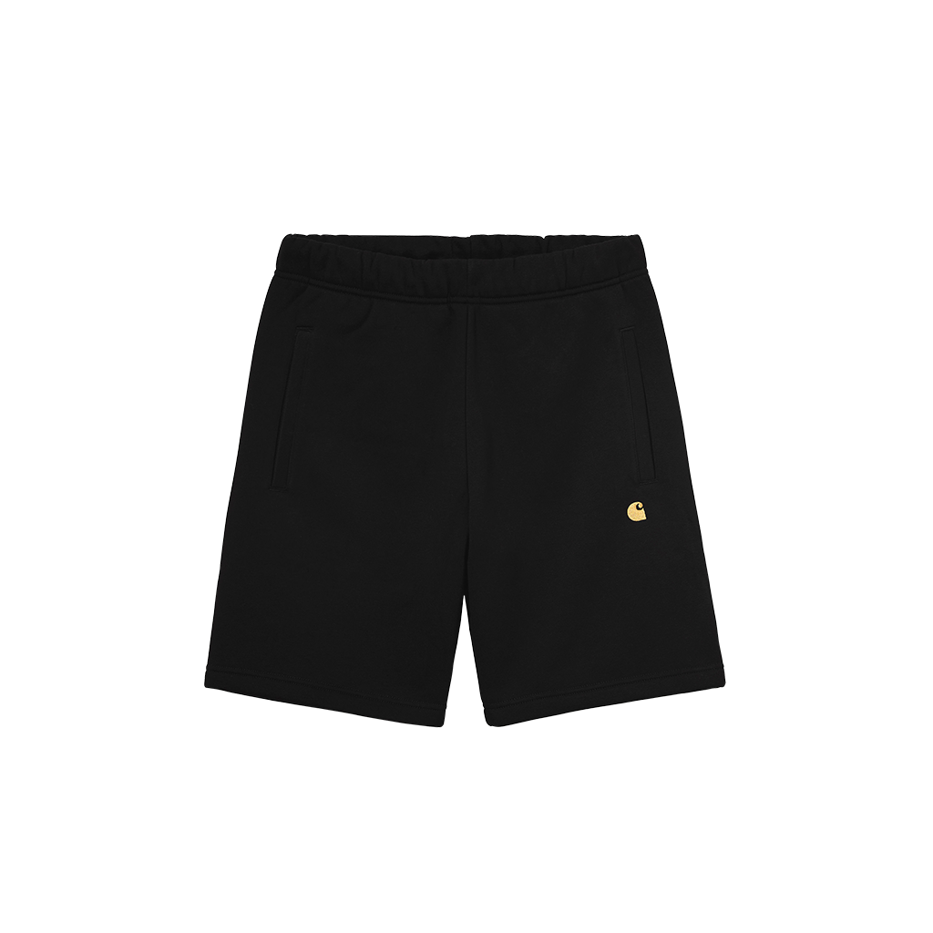 Carhartt WIP Chase Sweat Short (Black / Gold) - Blue Mountain Store