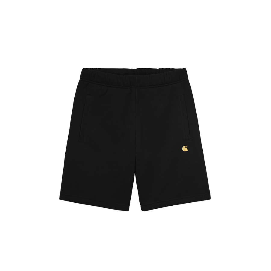 Carhartt WIP Chase Sweat Short (Black / Gold) - Blue Mountain Store